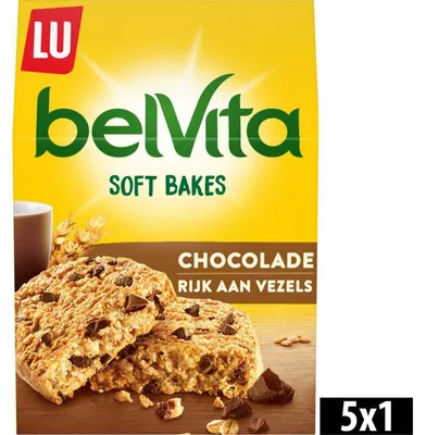 Produktbild von Belvita Soft Schokolade 250g – Knusprige Frühstückskekse mit Schokoladenfüllung