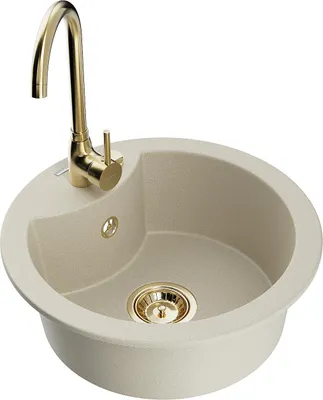 Produktbild von Mexen Diego 1-Becken-Granit-Spüle mit Mischbatterie Telma, Beige - 6512-69-670200-50