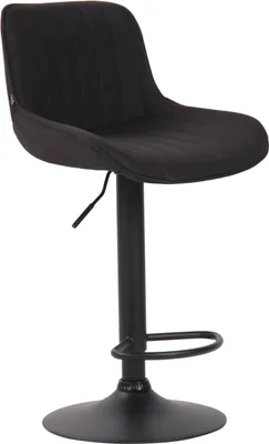 Produktbild von Stilvoller Barhocker – Hochhocker – höhenverstellbar, pflegeleichter Stoff | Farbe: Schwarz | Grundfarbe: Schwarz