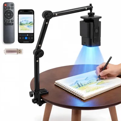 Productafbeelding van 720P HD tekenprojector, schetsprojector met afstandsbediening en USB-stick