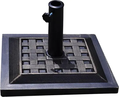 Produktbild von KOMFOTTEU Sonnenschirmständer quadratisch aus Harz, Schirmständer für Schirmstöcke 38/48 mm, Balkonschirmständer, 44 x 44 x 33 cm, Bronze