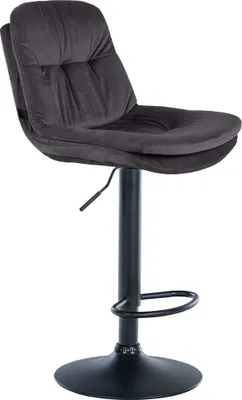 Produktbild von CLP Barhocker Laurel Samt höhenverstellbar und drehbar schwarz Material Gestell Metall matt schwarz
