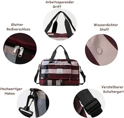 Produktbild von Famanu Reisetasche Faltbar - Wasserfest, Multifunktional, 50x32x24 cm