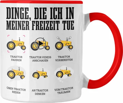 Produktbild von Trendation - Traktor Tasse Geschenk Bauer Landwirt Geschenkidee Traktor Fans (Rot)