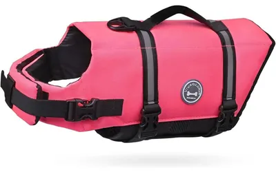 Productafbeelding van Hondenzwemvest, ripstop materiaal, drijfvermogen, reddingsvest, maat XL, neonroze, borstomvang 78-96 cm