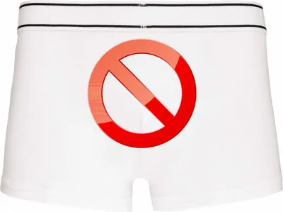 Produktbild von Boxershorts - Mann - Boxer-0007-man-white-h-M - weiß - M - hinten - Verboten - Verkehrszeichen - lustiges Motiv - Spruch - Unterwäsche - Unterhose - Freizeit - lustig