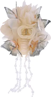 Productafbeelding van Witte bloemenhaarspeld, modieus, elegant, schattig design, met franjes, haaraccessoire voor dames en meisjes