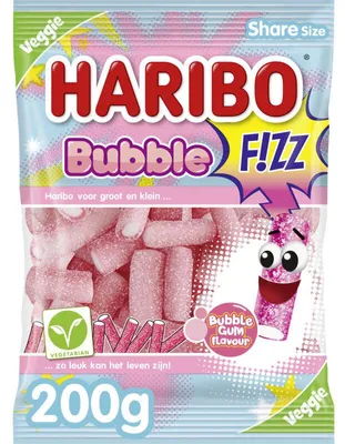 Produktbild von Haribo Bubble F!zz Fruchtgummi 200g – Spritzige Kaubonbons mit Brausekern