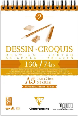 Image de Clairefontaine Bloc de croquis DIN A5 160 g/qm 35 feuilles