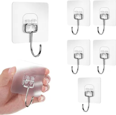 Immagine prodotto di Ganci adesivi per asciugamani, modello grande, confezione da 6 pezzi, capacità di carico fino a 20 kg, ideali per la cucina