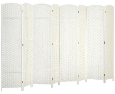 Produktbild von HOMCOM Paravent 8-teilig 320 x 170 cm Raumteiler Trennwand aus Kiefernholz Weiß