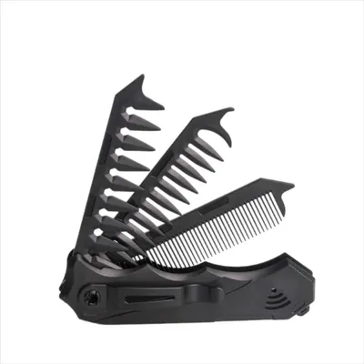 Immagine prodotto di INF Pettine Da Viaggio Pieghievole 3-in-1 Per Barba E Capelli Plastica Portatile Nero
