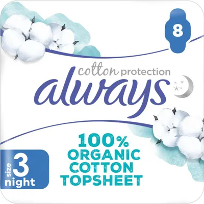 Produktbild von Always - Damenbinden - Nacht - Baumwollschutz - Mit Flügeln - 8 Damenbinden - 1 Stück