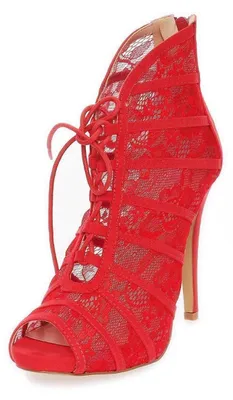 Produktbild von Damen Sommer Sandaletten mit Tüll; Rot/36