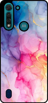 Produktbild von Smartphonica Phone Case Fit für Motorola Moto G8 Power Lite mit Marmor-Druck - TPU zurück Abdeckung Fall Marmor-Design - Regenbogen