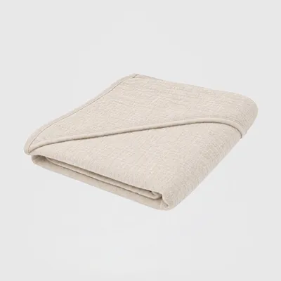 Obrázek produktu pro Dětská mušelínová osuška s kapucí New Baby 90x90 cm linen