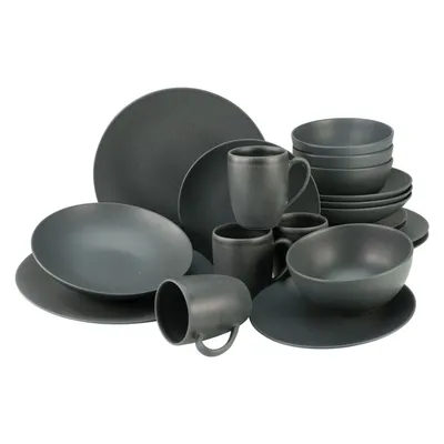 Obrázok produktu pre CreaTable, 23146, Soft Touch Black, 20-dielny jedálenský servis, kamenina