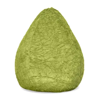 Produktbild von Lumaland Luxury Fluffy Sitzsack stylischer Webplüsch Beanbag - 120L Füllung - Grün