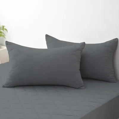 Immagine prodotto di Set di 2 federe, impermeabili, per proteggere i cuscini, adatte a cuscini da 50 x 80 cm, estremamente morbide, resistenti e ipoallergeniche, antiacaro e lavabili