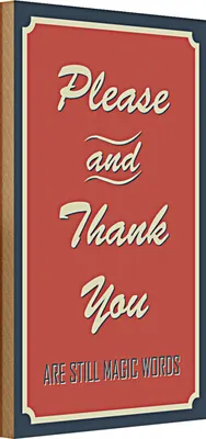 Produktbild von Holzschild Spruch 20x30cm Please and Thank you
