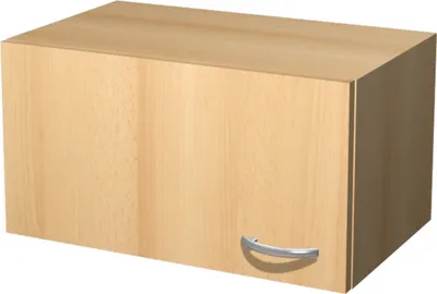 A single kitchen cabinet with a handle is shown against a white background.