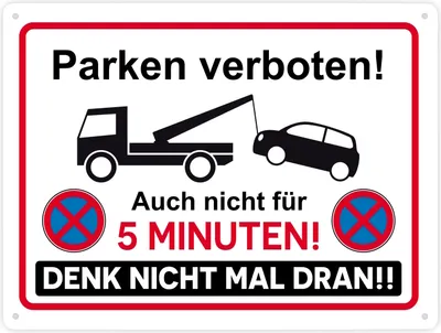 Produktbild von Parken verboten Metallschild XXL in 28x38 cm mit lustigem Spruch