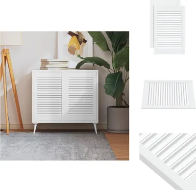 Obrázek produktu pro vidaXL Dveře skříněk s lamelovým designem 2 ks bílé 61,5x39,4 cm masiv - Dveře skříněk