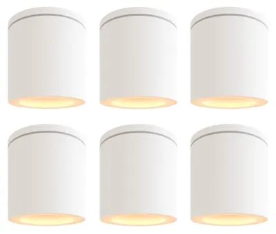 Produktbild von Ledvion 6er Set LED Aufbauspot IP54 Weiss GU10 Fassung ohne Leuchtmittel
