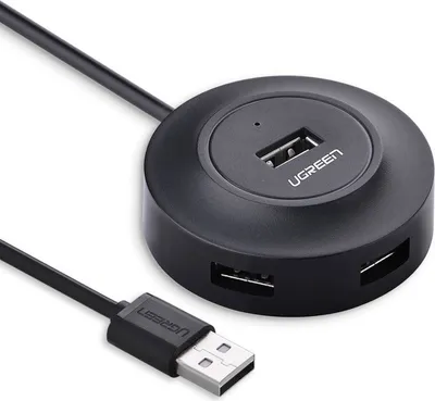 Image de UGREEN CR106 Adaptateur Hub 4en1, 4x mini-USB 2.0 haute vitesse, 1m noir