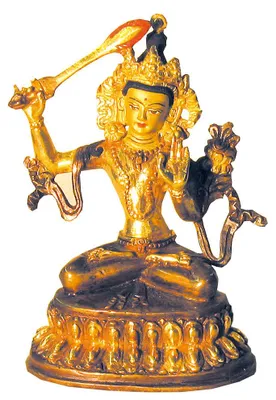 Produktbild von "Manjushree" Kupfer vergoldet 10cm