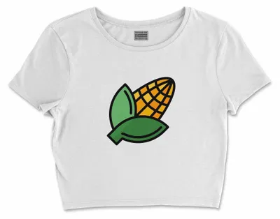 Immagine prodotto di Bona Basics, T-shirt crop basic stampato, donna, 100% cotone, bianco, casual