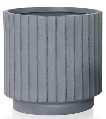 Produktbild von Keramik-Blumentopf 30 cm Grau, dekorativer Übertopf mit Rillen für Innenräume