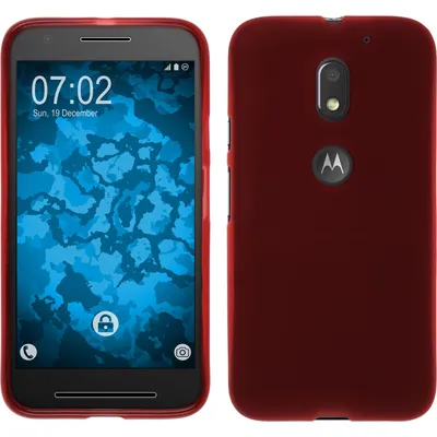 Produktbild von PhoneNatic Case kompatibel mit Lenovo Moto E3 - rot Silikon Hülle matt + 2 Schutzfolien