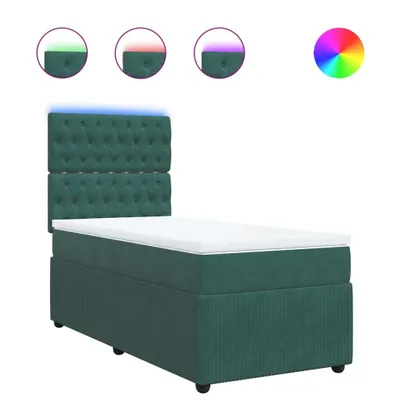 Produktbild von Boxspringbett mit Matratze Dunkelgrün 90x190 cm Samt