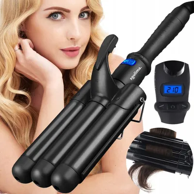 Produktbild von Professioneller Welleneisen 3 Rollen Keramik Mit LCD Und Schnellem Aufheizen