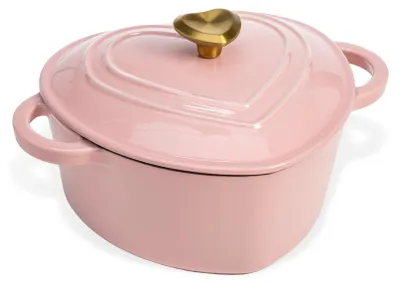 Produktbild von Paris Hilton Herz-Bräter 1,8L aus emailliertem Gusseisen  Für Kochen, Backen & Servieren mit elegantem Design, hervorragende Wärmespeicherung- und verteilung