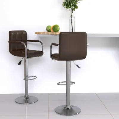 Produktbild von The Living Store Barhocker 2 Stk. Braun Kunstleder