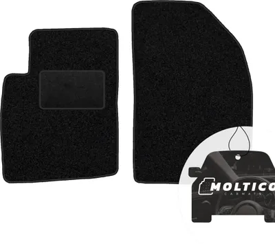 Produktbild von moto-MOLTICO Vorne Fußmatten Auto Velours Autoteppiche Schwarz Automatten Set 2-teilig passend für Ford Fiesta V Fusion 2005-2008