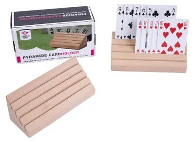 Produktbild von Longfield Games Kartenhalter Pyramide Doppel - Holz Kartenhalter für Brettspiele