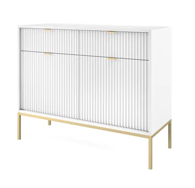 Image de AX LIVING Commode avec tiroir Eternas KT104 104 cm Moderne en blanc