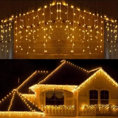 Obrázek produktu pro Vánoční osvětlení rampouchy - 240 LED - Teplé bílé - 15 m - IP44 - Pro vnitřní a venkovní použití
