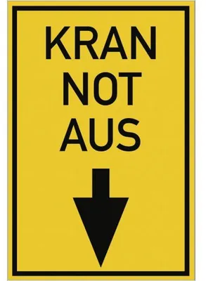 Produktbild von Dreifke® Schild KRAN NOT AUS, Alu, 200x300 mm