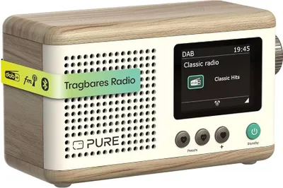 Produktbild von Pure Classic Stereo Mini, Heim-Audio-Mikrosystem, Eiche, Weiß, 1 Disks, Vorderseite, 40 W, 2,54 mm