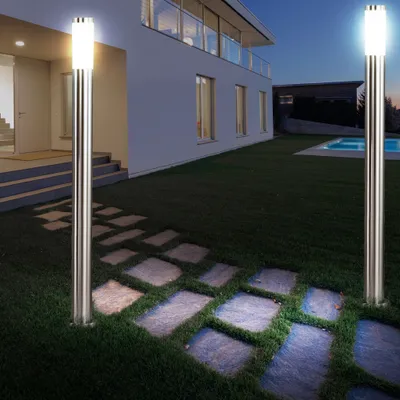 Produktbild von 2er Set LED Edelstahl Stehleuchten für den den Garten BOSTON