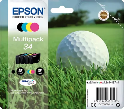 Zdjęcie produktu dla Oryginalne wkłady atramentowe EPSON 34 / T3466 Multipack czarny, cyjan, magenta, żółty