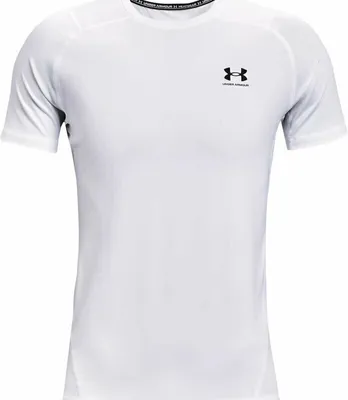 Obrázok produktu pre Under Armour Men's HeatGear Armour Fitted Short Sleeve White/Black M Bežecké tričko s krátkym rukávom