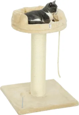 Image de Arbre à chat & arbre à grimper - 4 niveaux - 55x55x83 cm - bois - troncs en sisal - beige