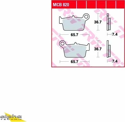 Zdjęcie produktu dla Klocki hamulcowe kpl. TRW MCB820