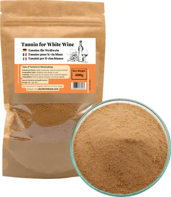 Produktbild von Tannine für Weißwein 400g - Weintannin, Pulver Tannine, Wein Machen, Wein-Tannin