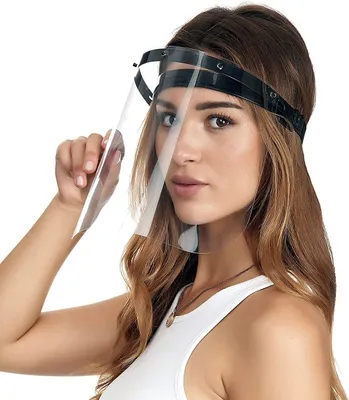 Produktbild von GKA Klappvisier weiß Schutzvisier auch für Kinder geeignet Visier Gesichtsschutzschild stufenlos klappbar Schutzmaske Plexiglas 180 Grad verstellbar